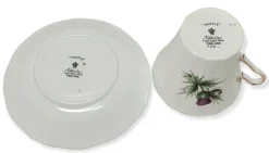 Teacups & Saucers|Adderley Ceramics Thistle Cup & Saucer with Gold Trim