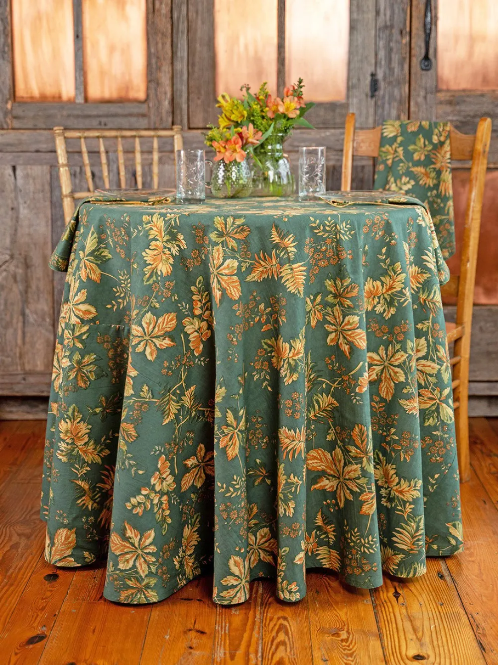 April Cornell Tablecloths|Adirondack Forest 88" Round Tablecloth