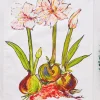 April Cornell Tea Towels|Amaryllis (Striped) Tea Towel