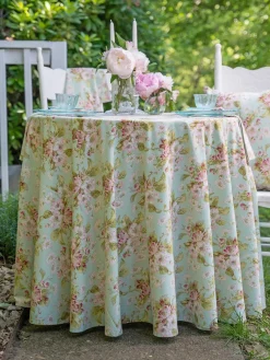 April Cornell Tablecloths|Apple Blossom Aqua 88