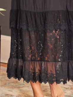 April Cornell Robes, Nightgowns & Dresses|Camille Black Slip