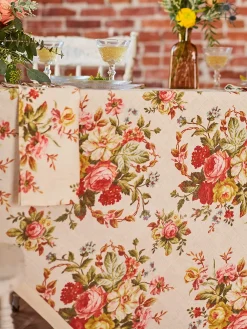 April Cornell Tablecloths|Cassandra Antique Square Tablecloth, 54" x 54"