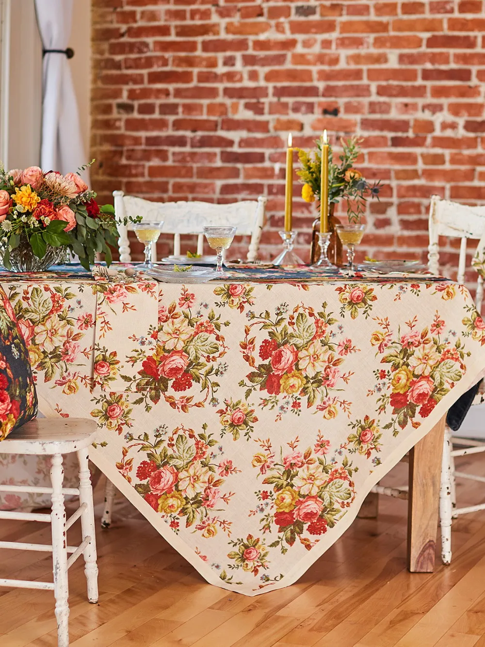 April Cornell Tablecloths|Cassandra Antique Tablecloth, 54" x 90"