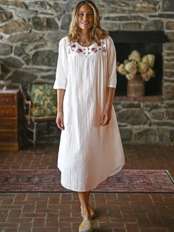 April Cornell Robes, Nightgowns & Dresses|Cheerful White Nighty