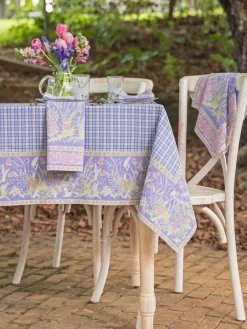 April Cornell Tablecloths|Clover Periwinkle Tablecloth, 60