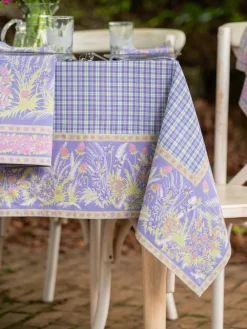 April Cornell Tablecloths|Clover Periwinkle Tablecloth, 60