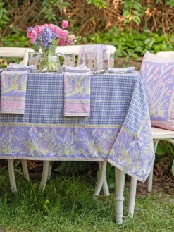 April Cornell Tablecloths|Clover Periwinkle Tablecloth, 54" x 54"