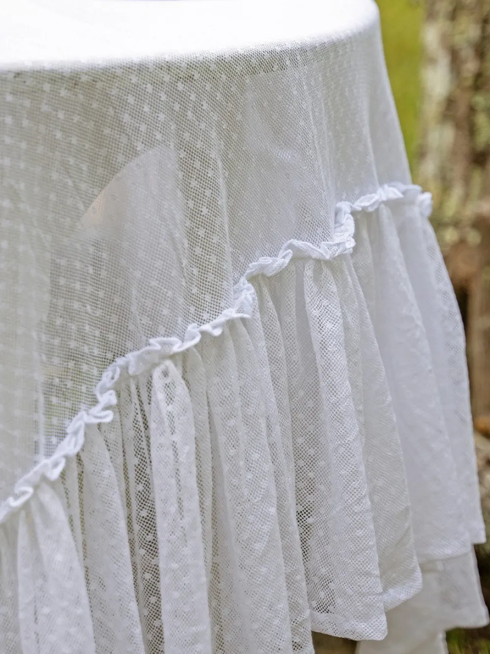 April Cornell Tablecloths|Ella Dot Lace Tablecloth, 56" x 56"