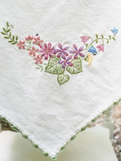 April Cornell Tablecloths|Garden Embroidered Tablecloth, 36