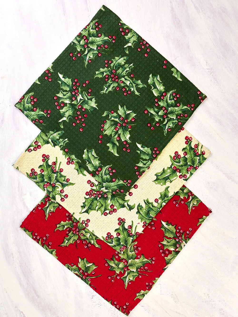 April Cornell Tea Towels|Holly Patchwork Tiny Towel Bundle, Set of 6