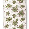 April Cornell Tea Towels|Holly Song Ecru Tea Towel