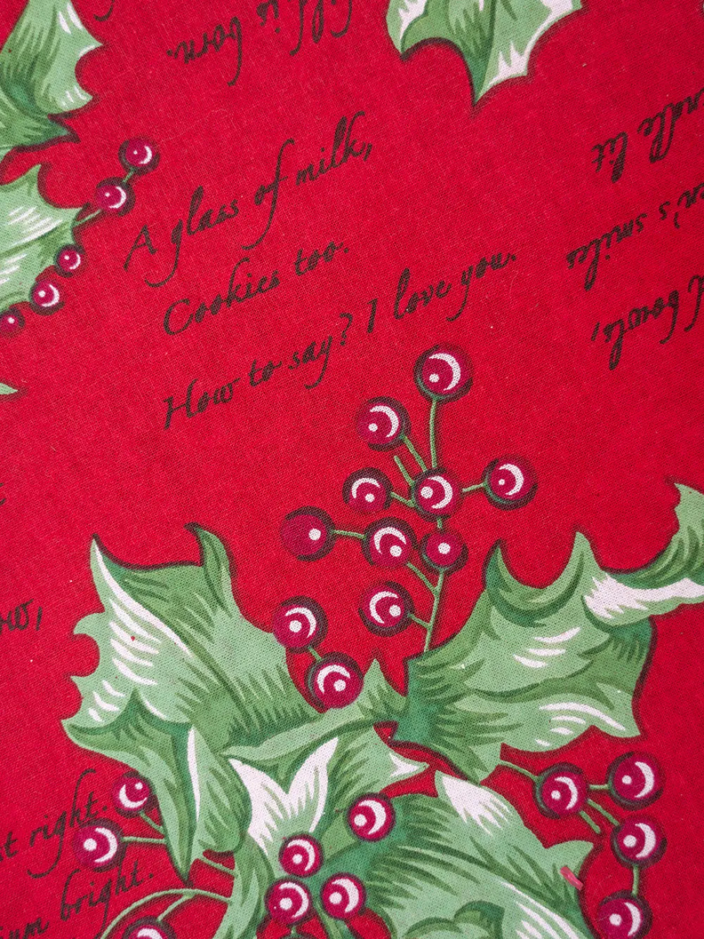 April Cornell Tablecloths|Holly Song Red Tablecloth, 60" x108"