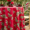 April Cornell Tablecloths|Holly Song Red 88" Round Tablecloth