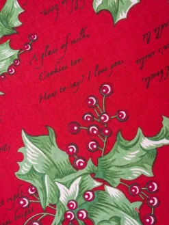 April Cornell Tablecloths|Holly Song Red 88" Round Tablecloth