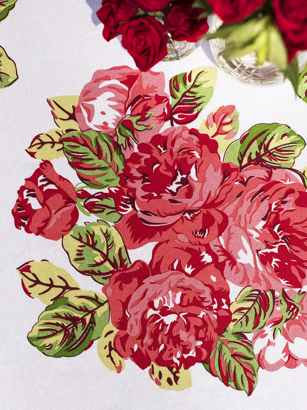 April Cornell Tablecloths|La Vie En Rose Blue Tablecloth, 60" x 90"