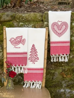 April Cornell Tea Towels|Love, Peace & Joy Tea Towel Bundle
