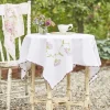 April Cornell Tablecloths|Misty Morning Embroidered Tablecloth 36x36