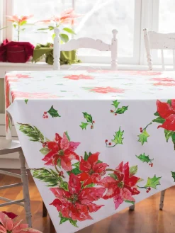 April Cornell Tablecloths|Poinsettia Tablecloth, 60" x 90"