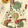 April Cornell Tea Towels|Rooster Ecru Tea Towel