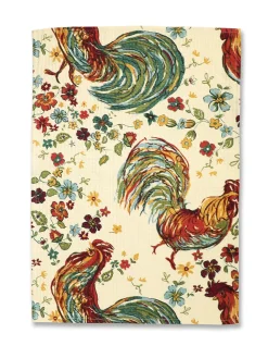 April Cornell Tea Towels|Rooster Ecru Tea Towel