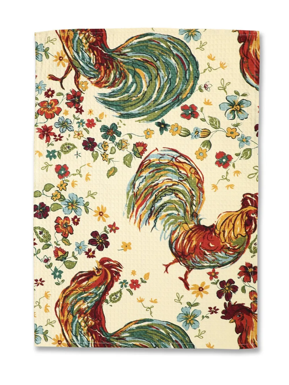 April Cornell Tea Towels|Rooster Ecru Tea Towel