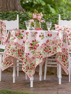 April Cornell Tablecloths|Strawberry Basket Tablecloth (Sorbet), 60" x 90"