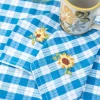 April Cornell Cotton Napkins|Sunflower Navy Embroidered Tea Napkins