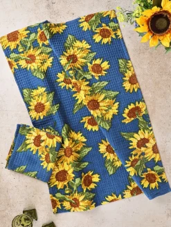 April Cornell Tea Towels|Sunflower Valley Navy Tea Towel