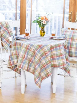 April Cornell Tablecloths|Sunwashed Plaid Square Tablecloth