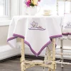 April Cornell Tablecloths|Tea Time Embroidered Tablecloth - Lavender - 36" x 36"