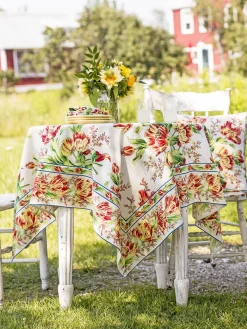 April Cornell Tablecloths|Tulip Dance Square Tablecloth