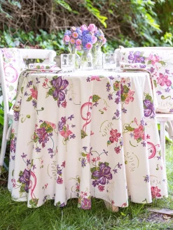 April Cornell Tablecloths|Violets Ecru 88