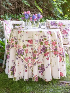 April Cornell Tablecloths|Violets Ecru 88