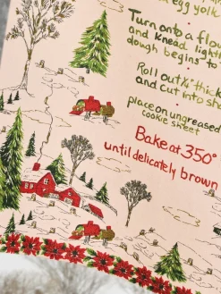 April Cornell Tea Towels|Yuletide White Shortbread Tea Towel