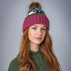 Hats|Souvenirs|Aran Rose Sheep Pom Pom Hat