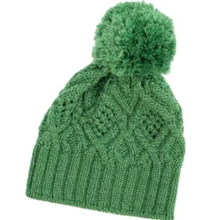 Hats|Aran Wool Bobble Hat (Green)