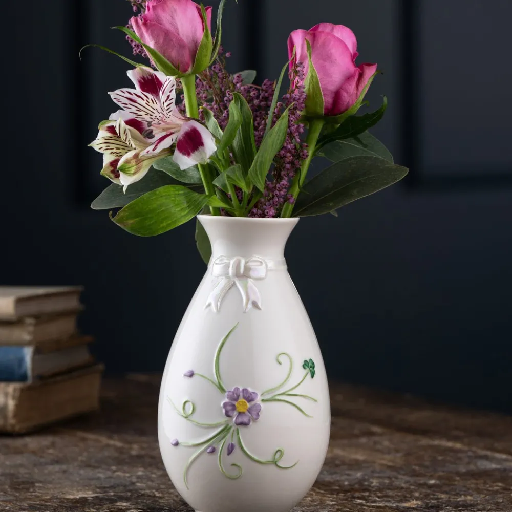 Belleek Vases|Belleek Pottery|Classic Ribbon Spill Vase
