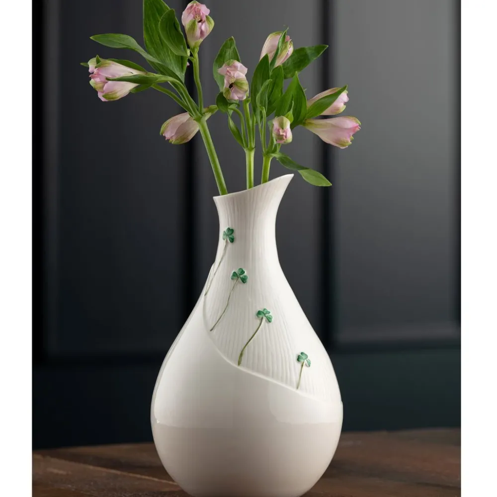 Belleek Vases|Belleek Pottery|Classic Shamrock Meadow 10" Vase