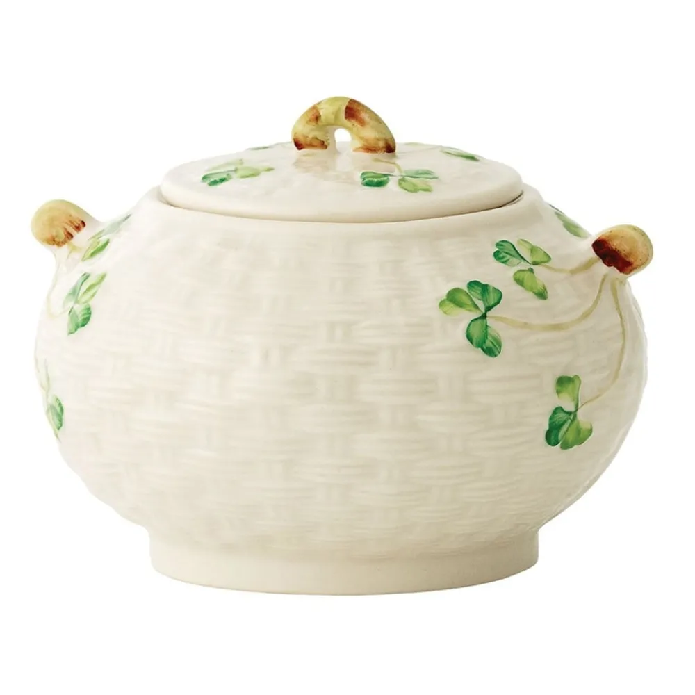 Belleek Belleek|Creamers & Sugar Bowls|Classic Shamrock Sugar Bowl
