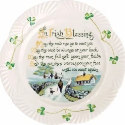 Belleek Home Accents|Belleek Pottery|Harp Irish Blessing Plate