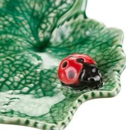Bordallo Pinheiro Bordallo Pinheiro|Tea Plates|Countryside Leaves Ragwort Leaf with Lady Bug