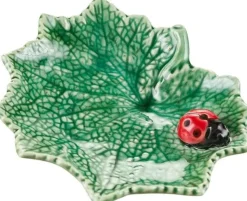 Bordallo Pinheiro Bordallo Pinheiro|Tea Plates|Countryside Leaves Ragwort Leaf with Lady Bug