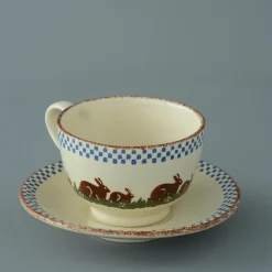 Brixton Pottery Teacups & Saucers|Rabbits Breakfast Cup & Saucer