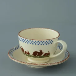 Brixton Pottery Teacups & Saucers|Rabbits Breakfast Cup & Saucer