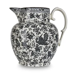 Burleigh Pottery Burleigh Pottery|Black Regal Peacock Large Etruscan Jug