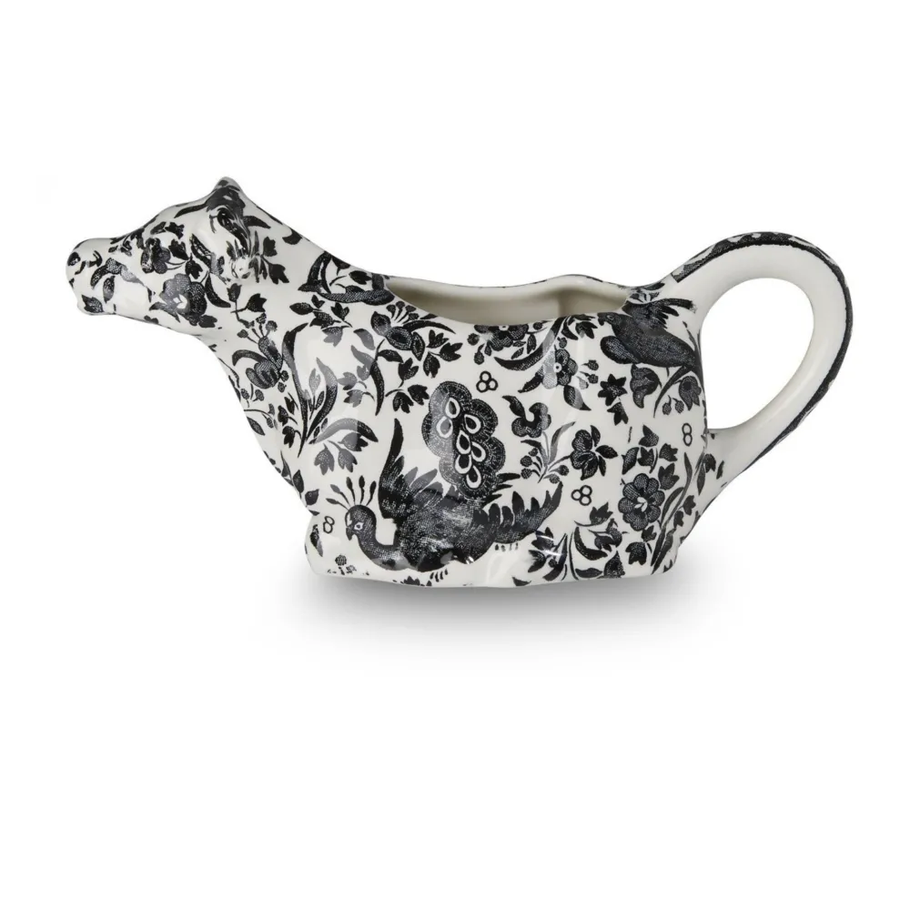 Burleigh Pottery Burleigh Pottery|Creamers & Sugar Bowls|Black Regal Peacock Cow Creamer