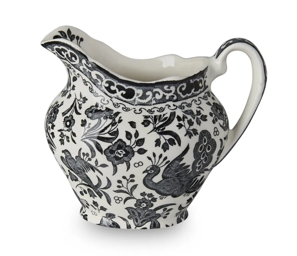 Burleigh Pottery Creamers & Sugar Bowls|Black Regal Peacock Cream Jug