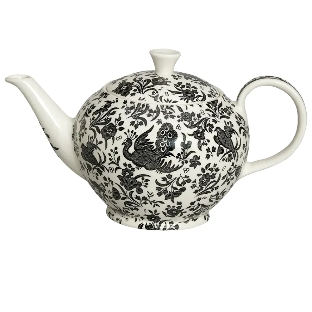 Burleigh Pottery Burleigh Pottery|Teapots|Black Regal Peacock Large Teapot