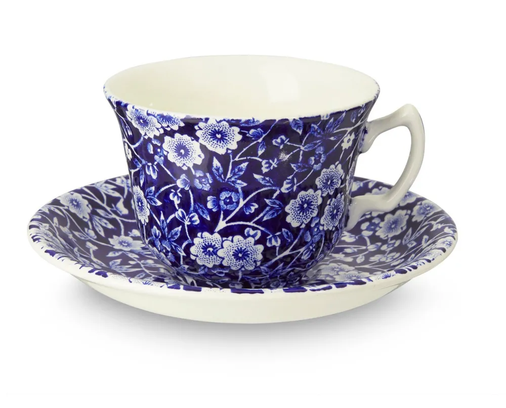 Burleigh Pottery Burleigh Pottery|Teacups & Saucers|Blue Calico Teacup & Saucer