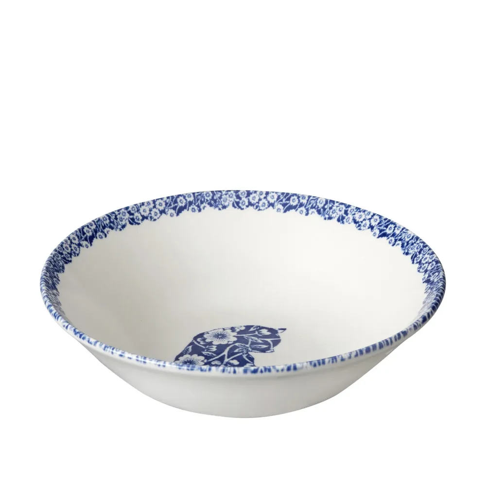 Burleigh Pottery Burleigh Pottery|Blue Calico Cat Cereal Bowl